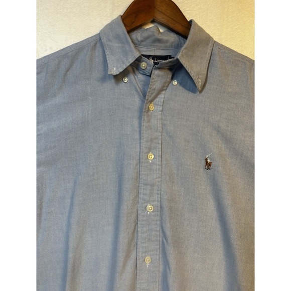 Lauren Ralph Lauren Men's Blue Long Sleeve Shirt Size 16.5 XL Button Up Cotton - Picture 1 of 9